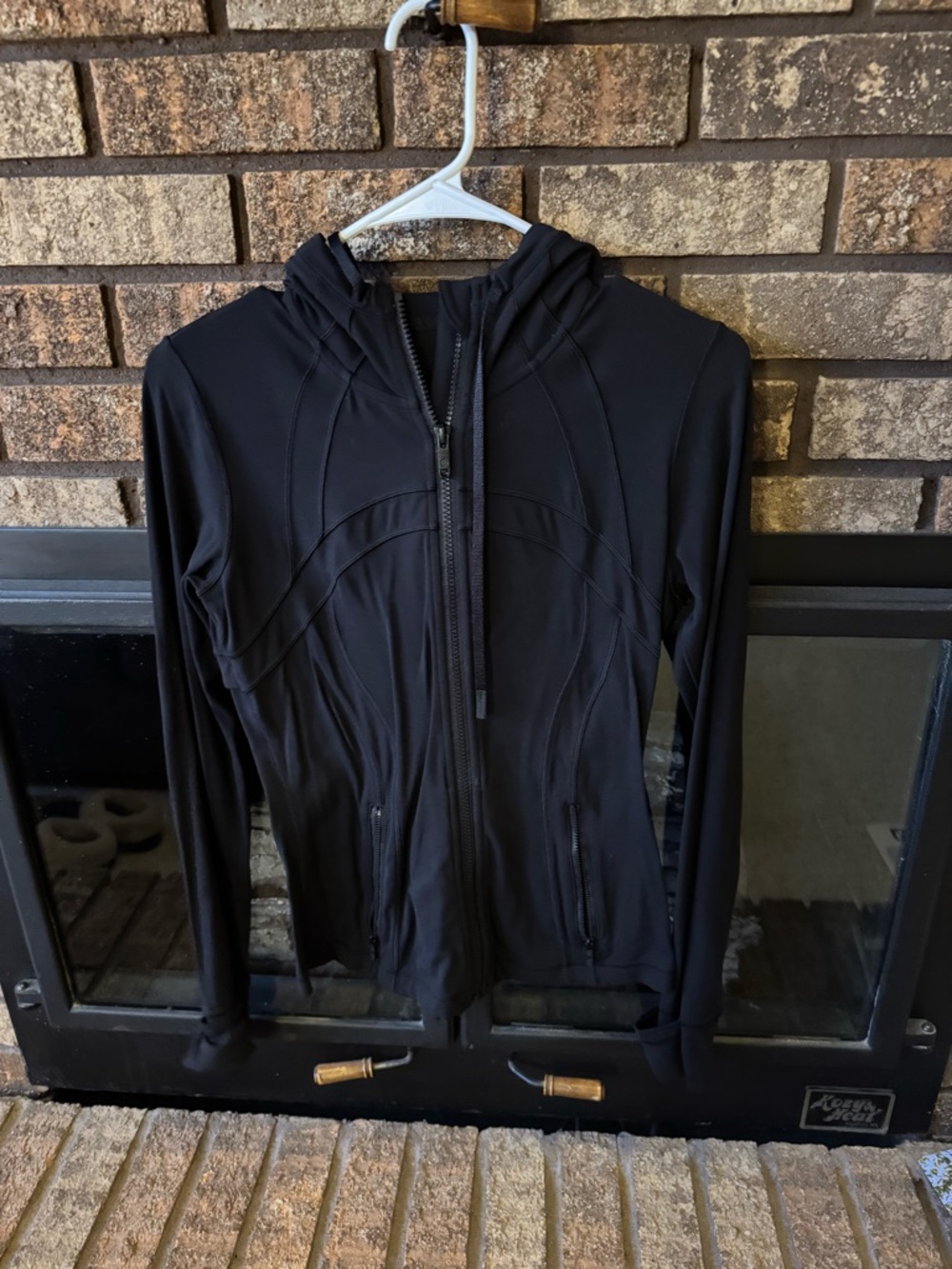 lululemon athletica Black Slim Zip-Up Hooded Jacket